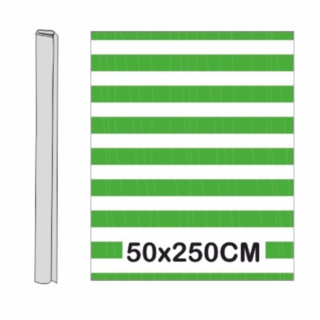 rollo pinocho rayas verde/blanco 50x250c