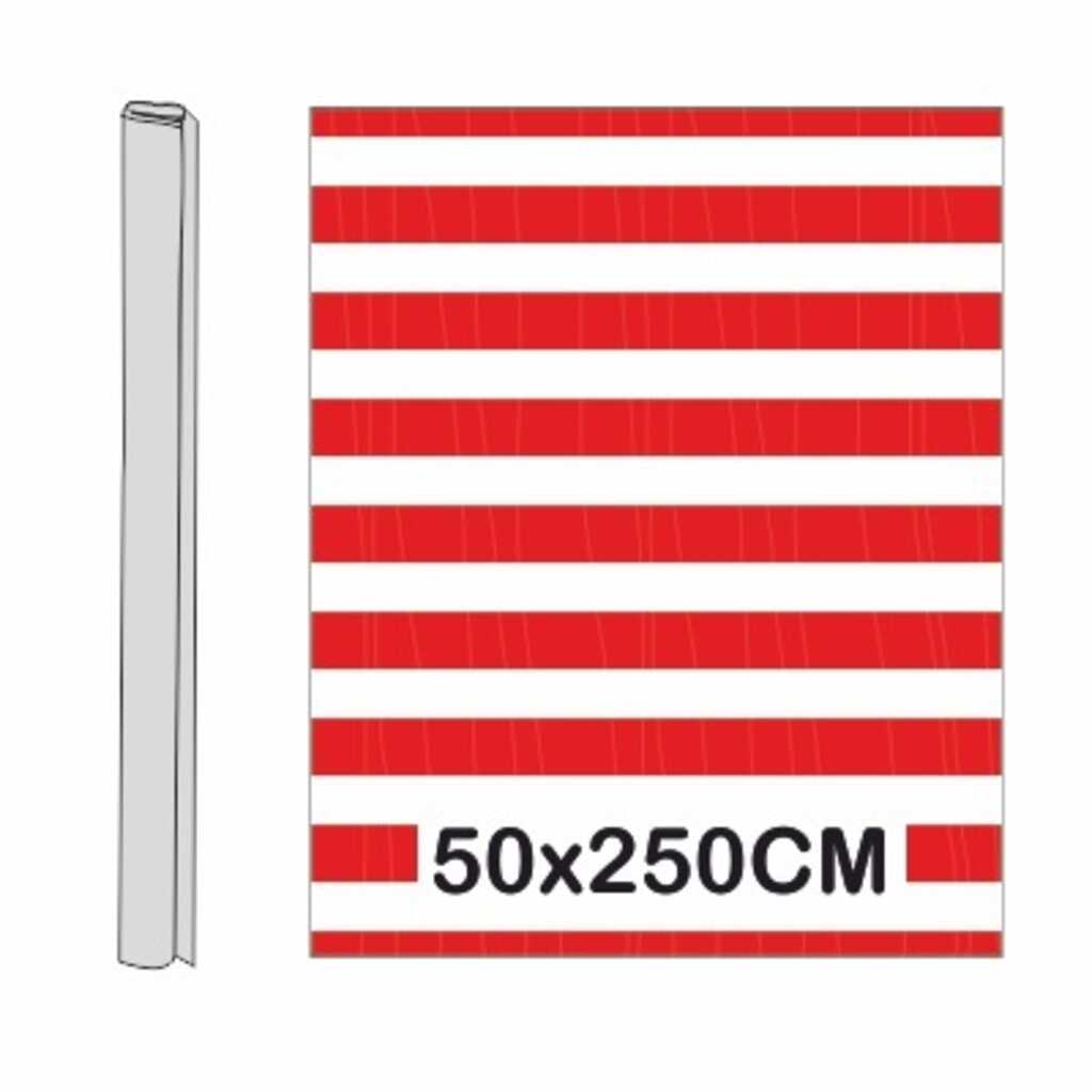 rollo pinocho rayas blanco/rojo 50x250cm