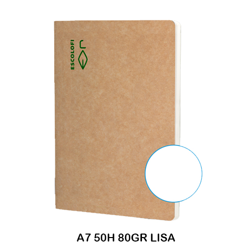 libreta grap reciclada a7 50h 80gr lisa