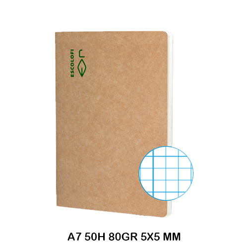 libreta grap reciclada a7 50h 80gr 5x5mm