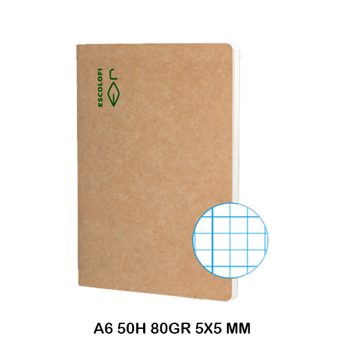 libreta grap reciclada a6 50h 80gr 5x5mm