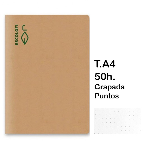libreta grap reciclada a4 50h 80gr dots