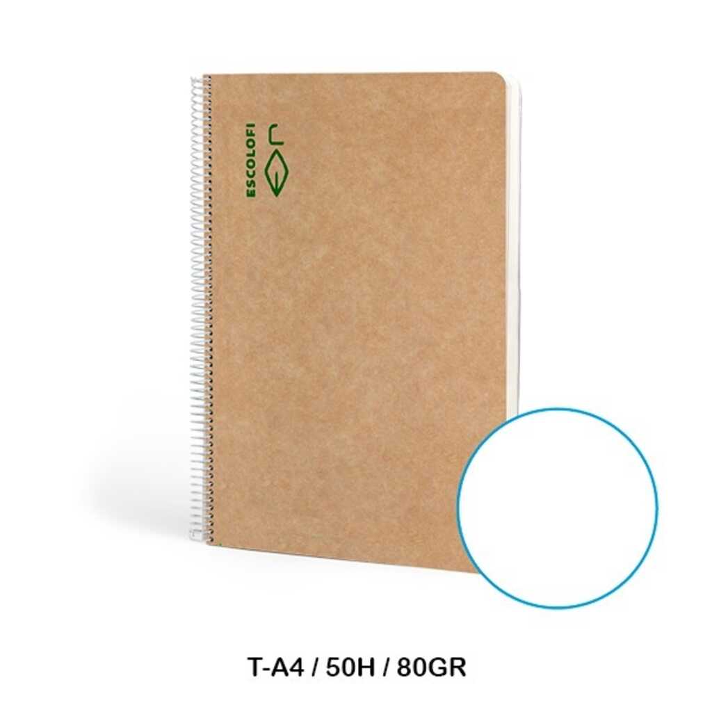 libreta a4 reciclada t/d 50h 80gr lisa