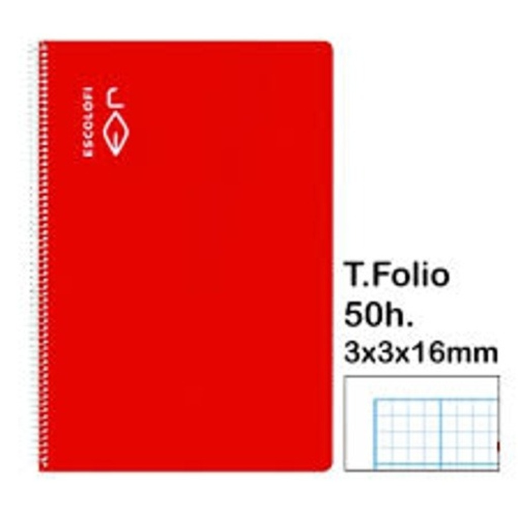 libreta t.folio 8x8mm c/m 100h rojo