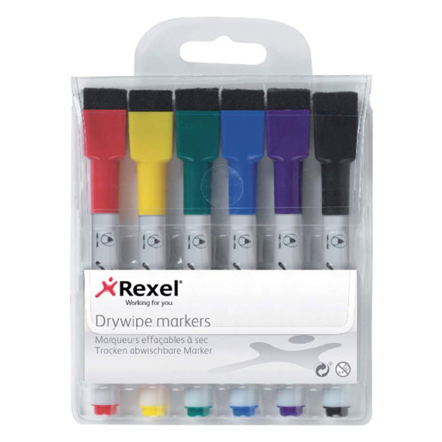 pack 6 mini retoladors borrables colors