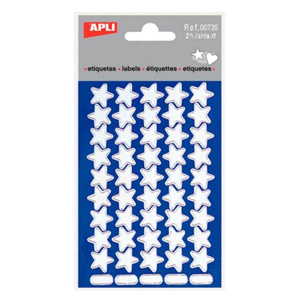 sobre gomets estrella plata