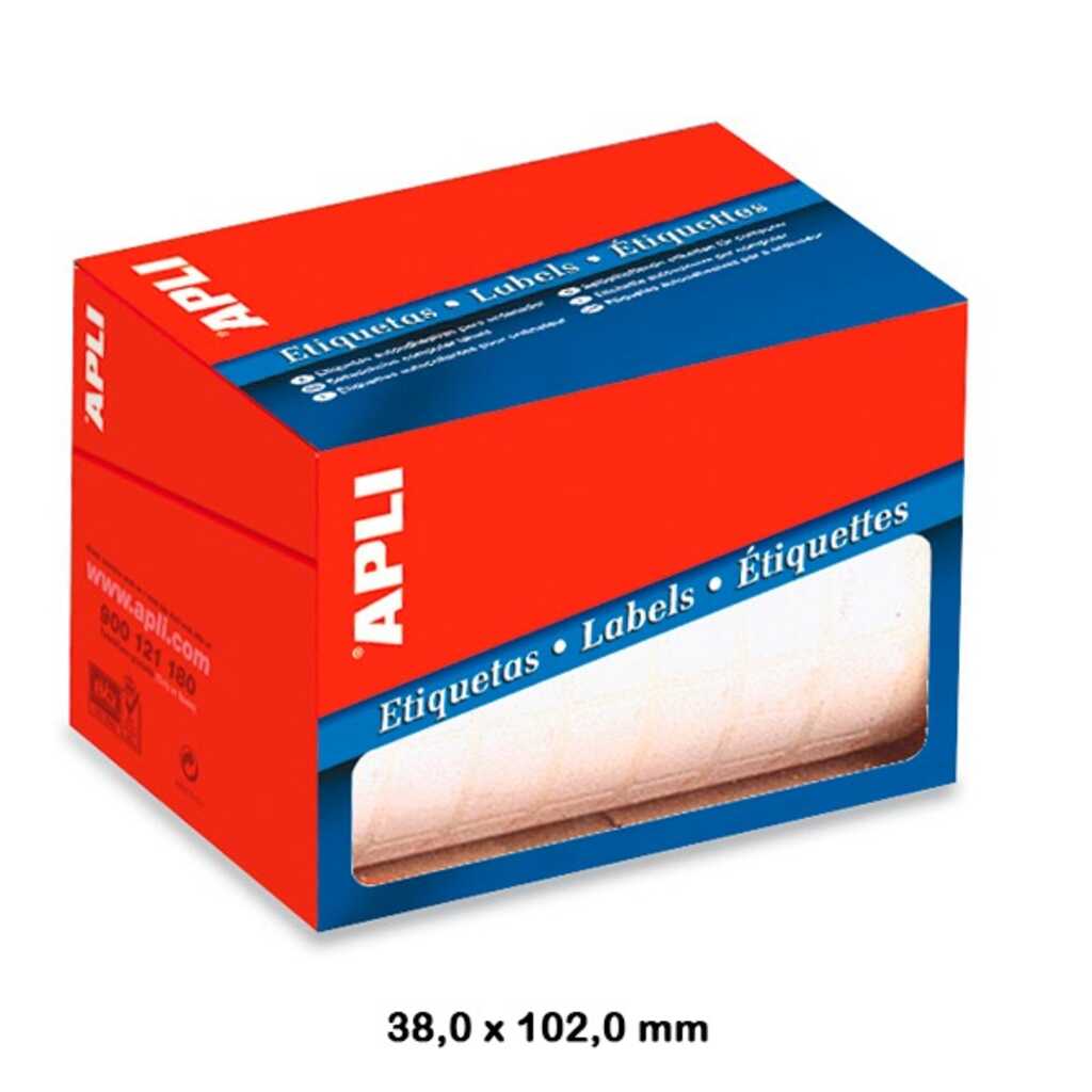 rotllo etiquetes apli 38x102mm blanques