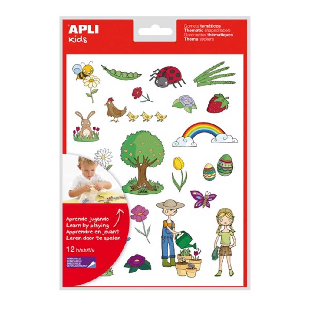 sobre gomets 12 hojas primavera