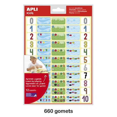 gomets 12 hojas -apli- numeros 0-10