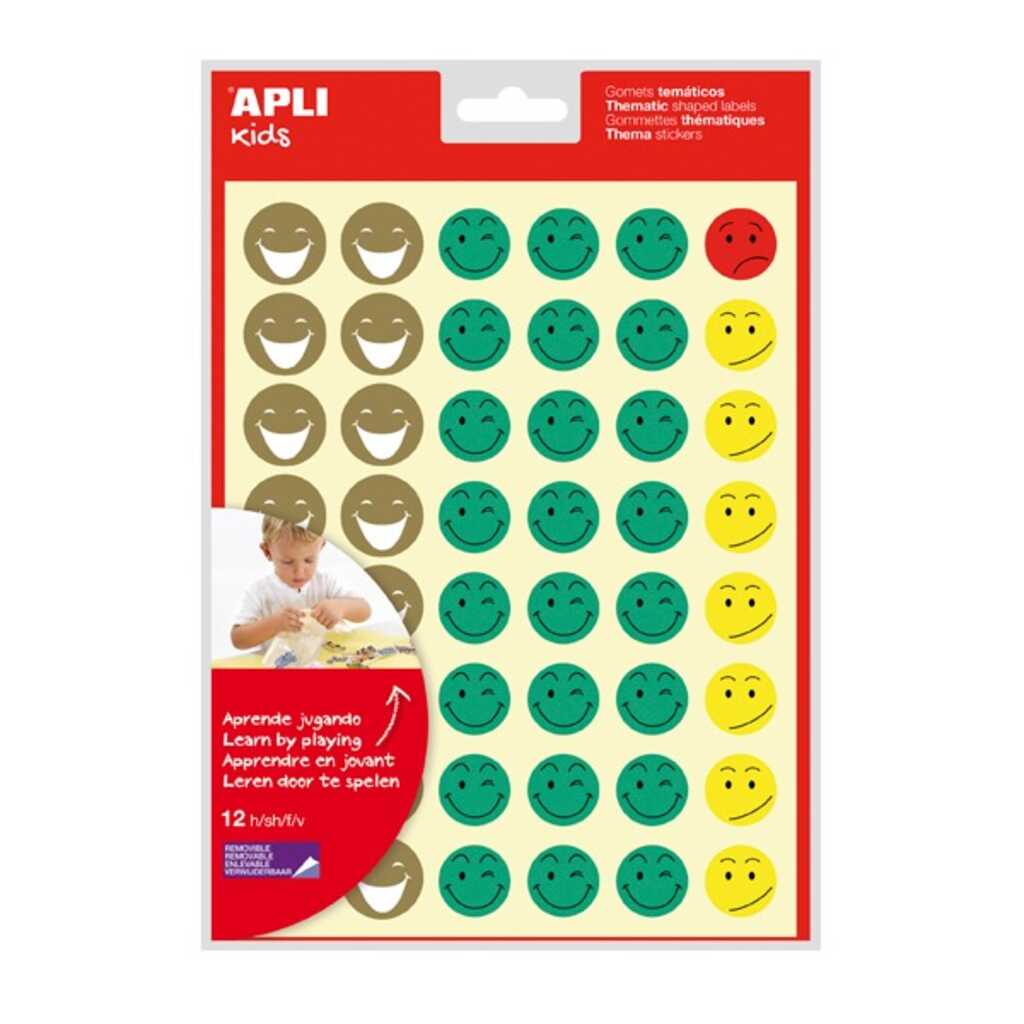 paquete 12 hojas gomets caras mr.smiley
