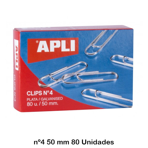 caja 080 clips plata nâ§4 apli