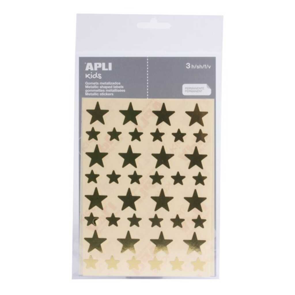 sobre 3 hojas estrella 2 tama¥os oro