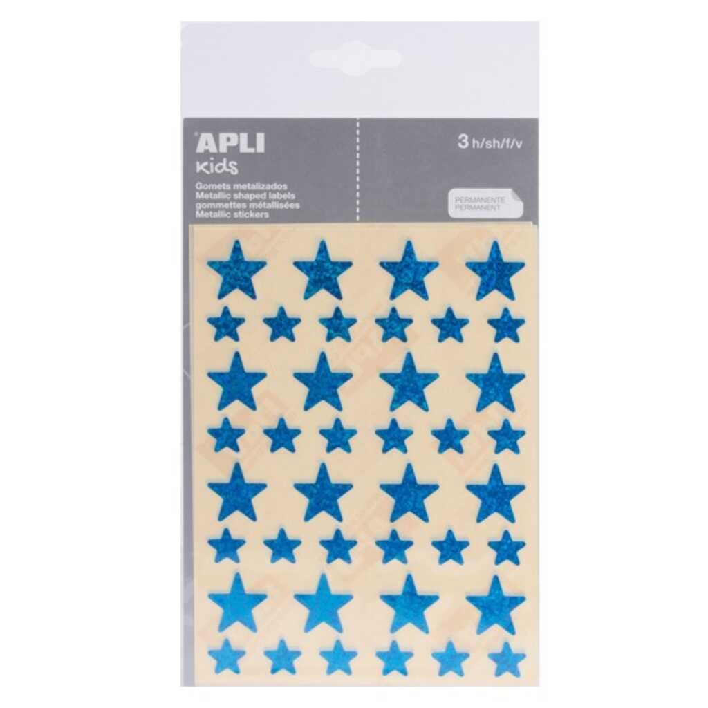 sobre 3 hojas estrella holografica azul