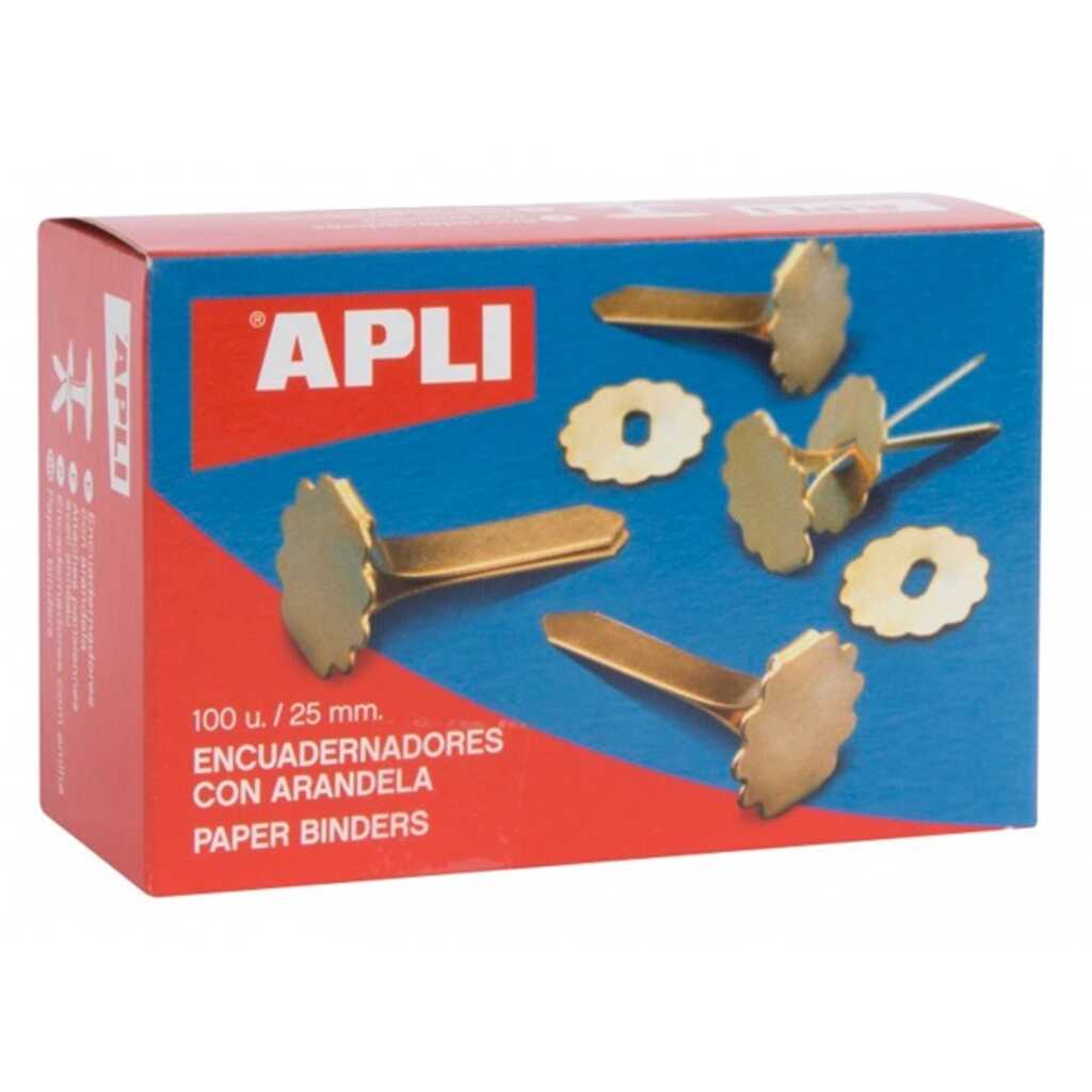 caja 100 encuadernadores 25mm c/arandela