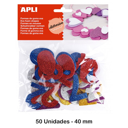 goma eva numeros purpurina