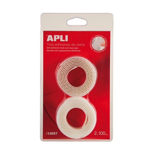 tiras adhesivas de cierre 2m. blanco