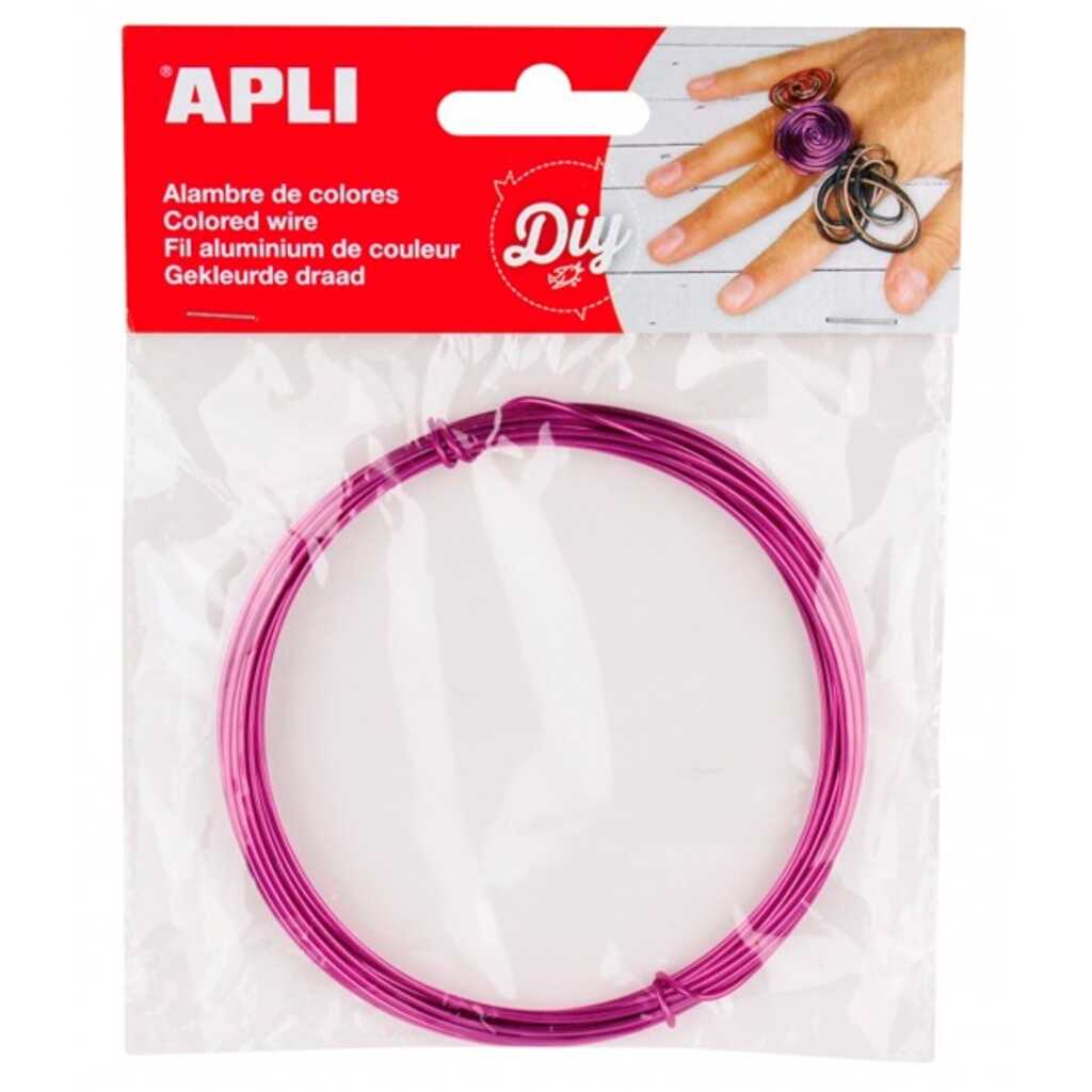 rollo alambre 1'5mm. x 5m. color rosa