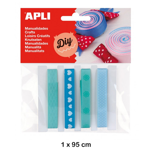 cintas de tejido para decorar 1m. azules