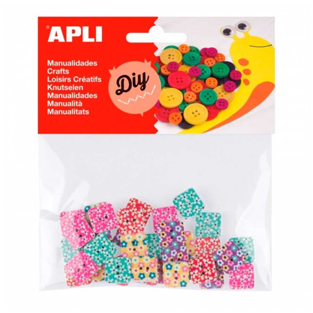 paquete 35 botones estampados colores