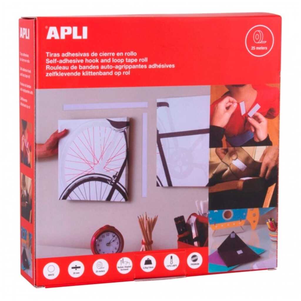 rollo velcro 2cmx25m adhesivo blanco