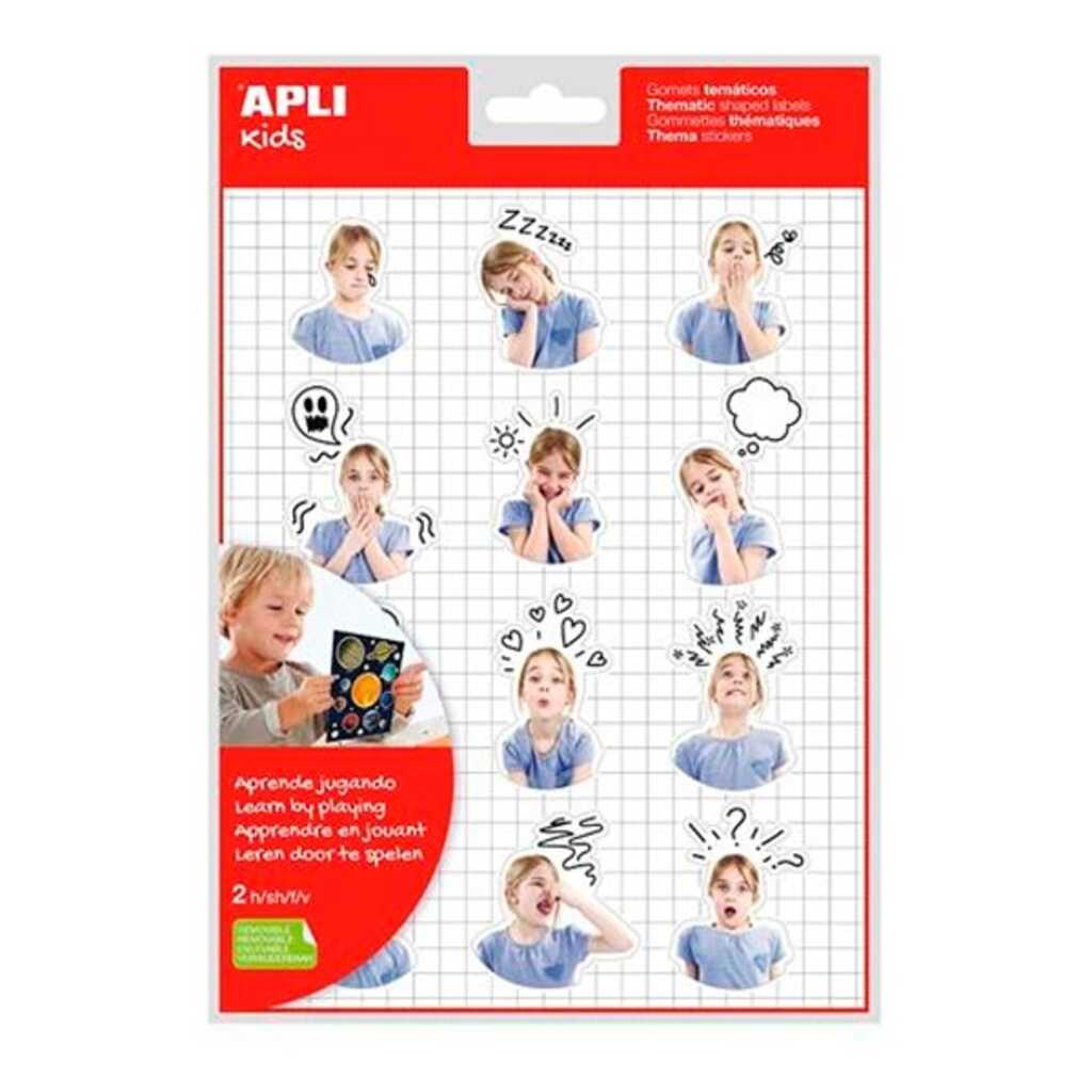 sobre 2 hojas gomets emociones