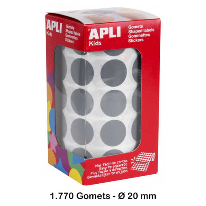 rollo gomets redondo 20mm. gris