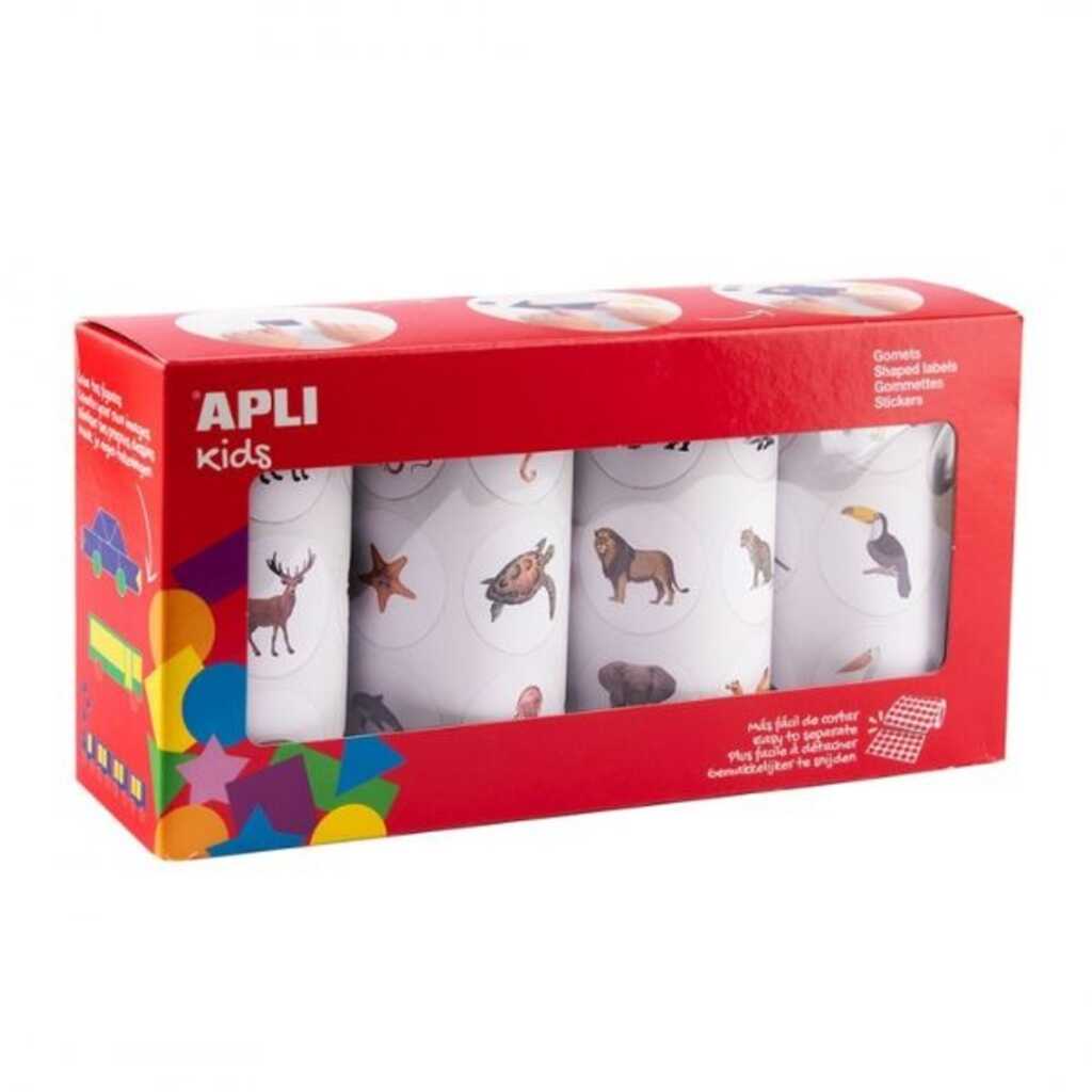 pack 4 rollos gomets tematicos animales