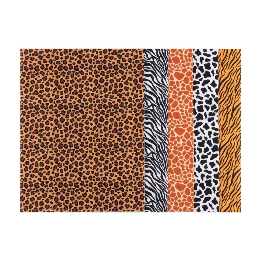 pack 10 fieltros a4 estampados animales