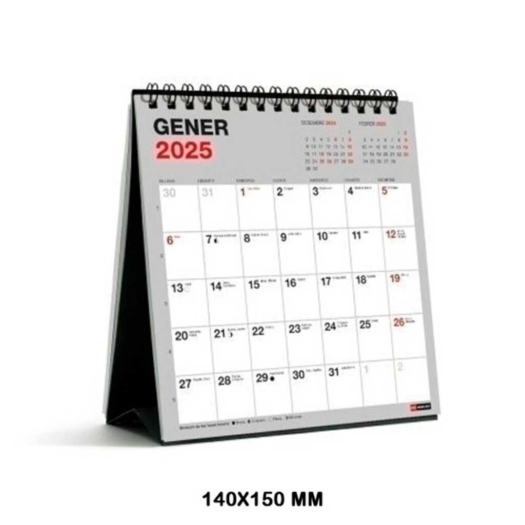 calendari sobretaula 14x15 escriure 2025