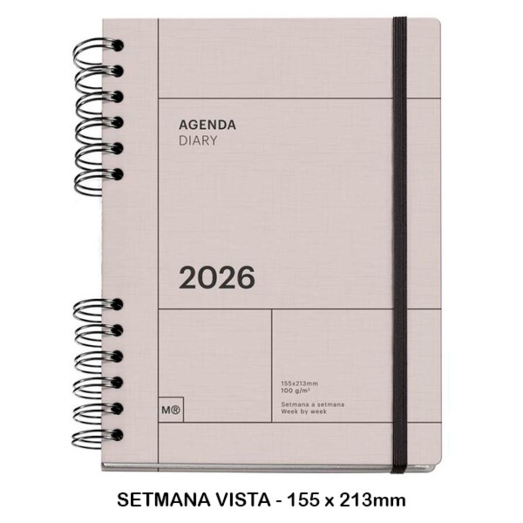 agenda plus w-o s/v gris 2026