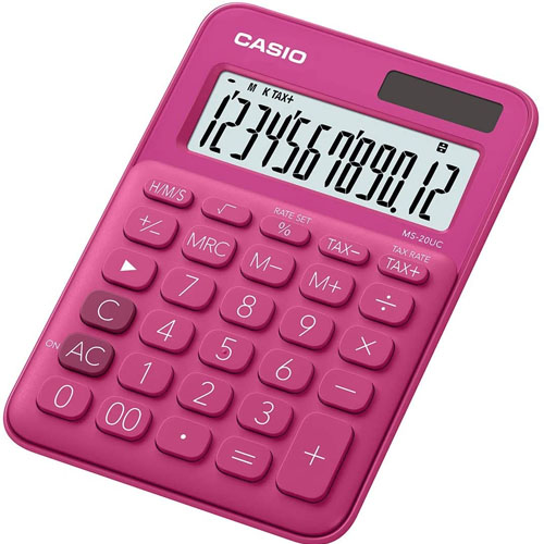 calculadora casio ms20nc 12 dig. fucsia