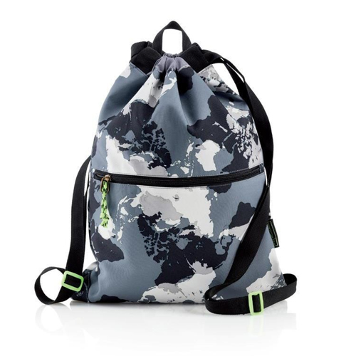 bolsa saco cinta cremallera mapamundi