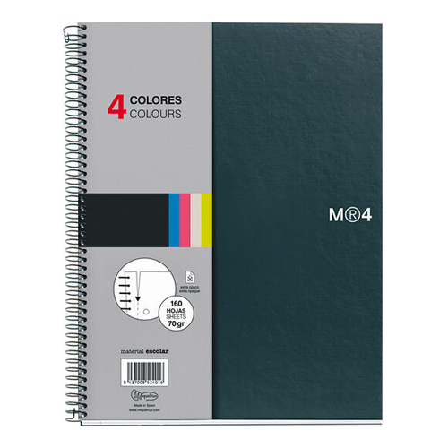 libreta a-4 160 h. liso grafito