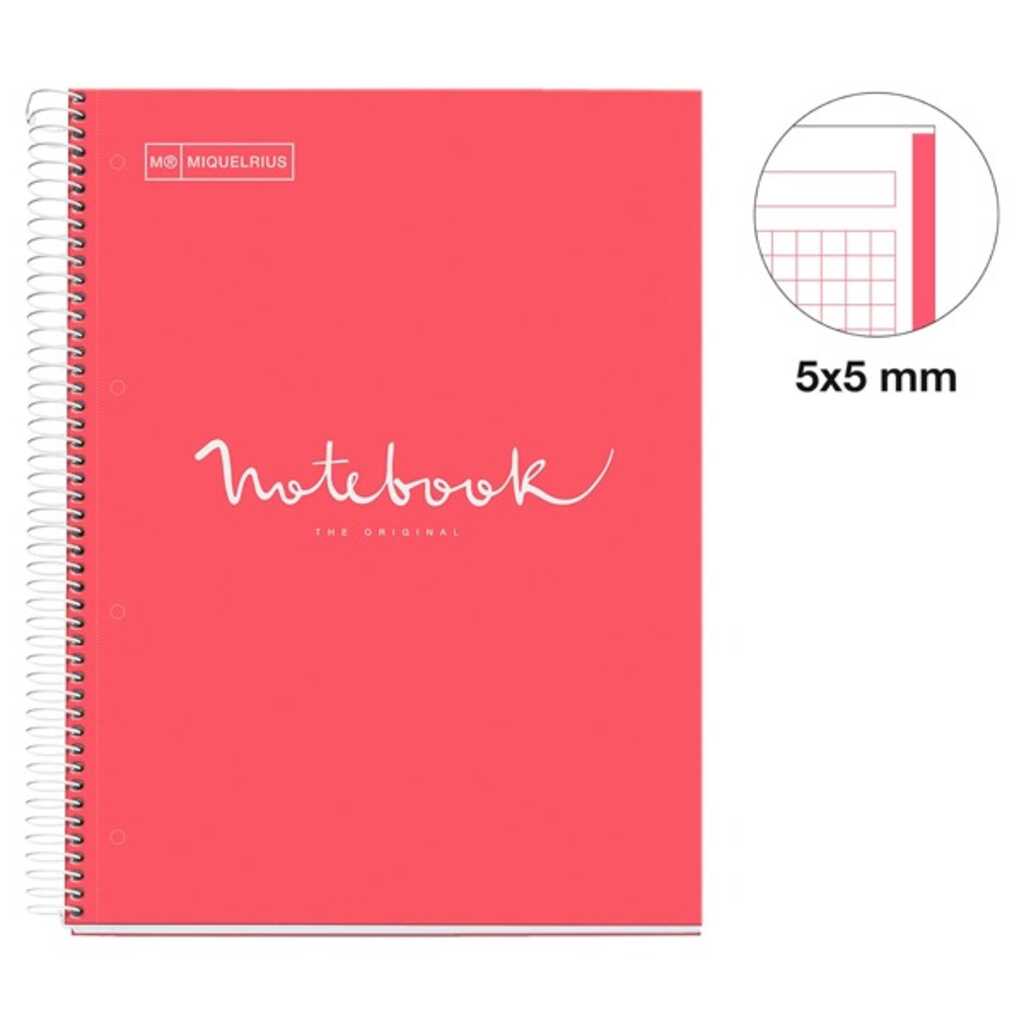 cuaderno notebook 80h 90g a4 emot.coral