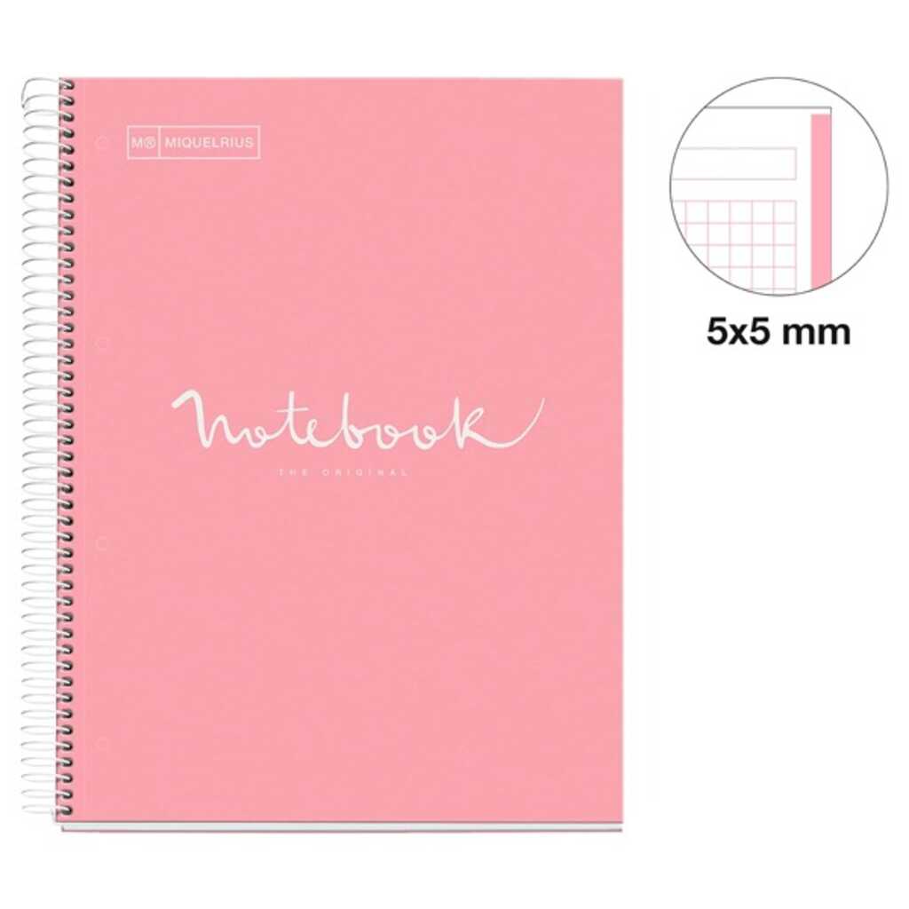 cuaderno notebook 80h 90g a4 emot.rosa d