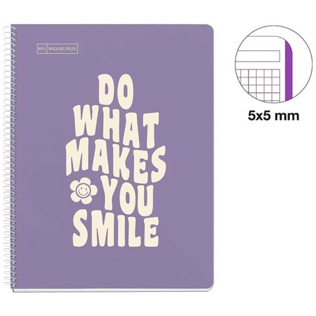 cuaderno notebook 80h 90g a4 mess.morado