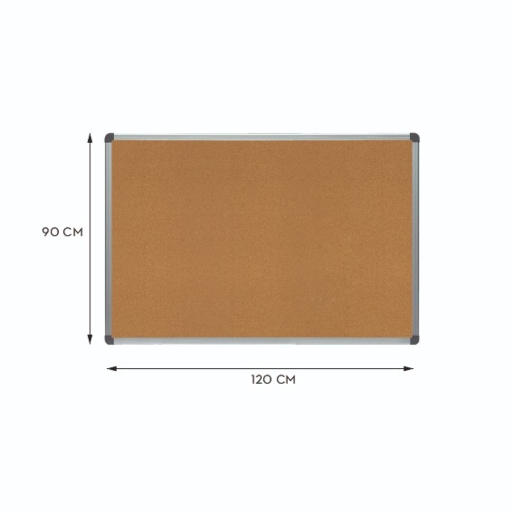 tablero corcho marco aluminio 90x120cm