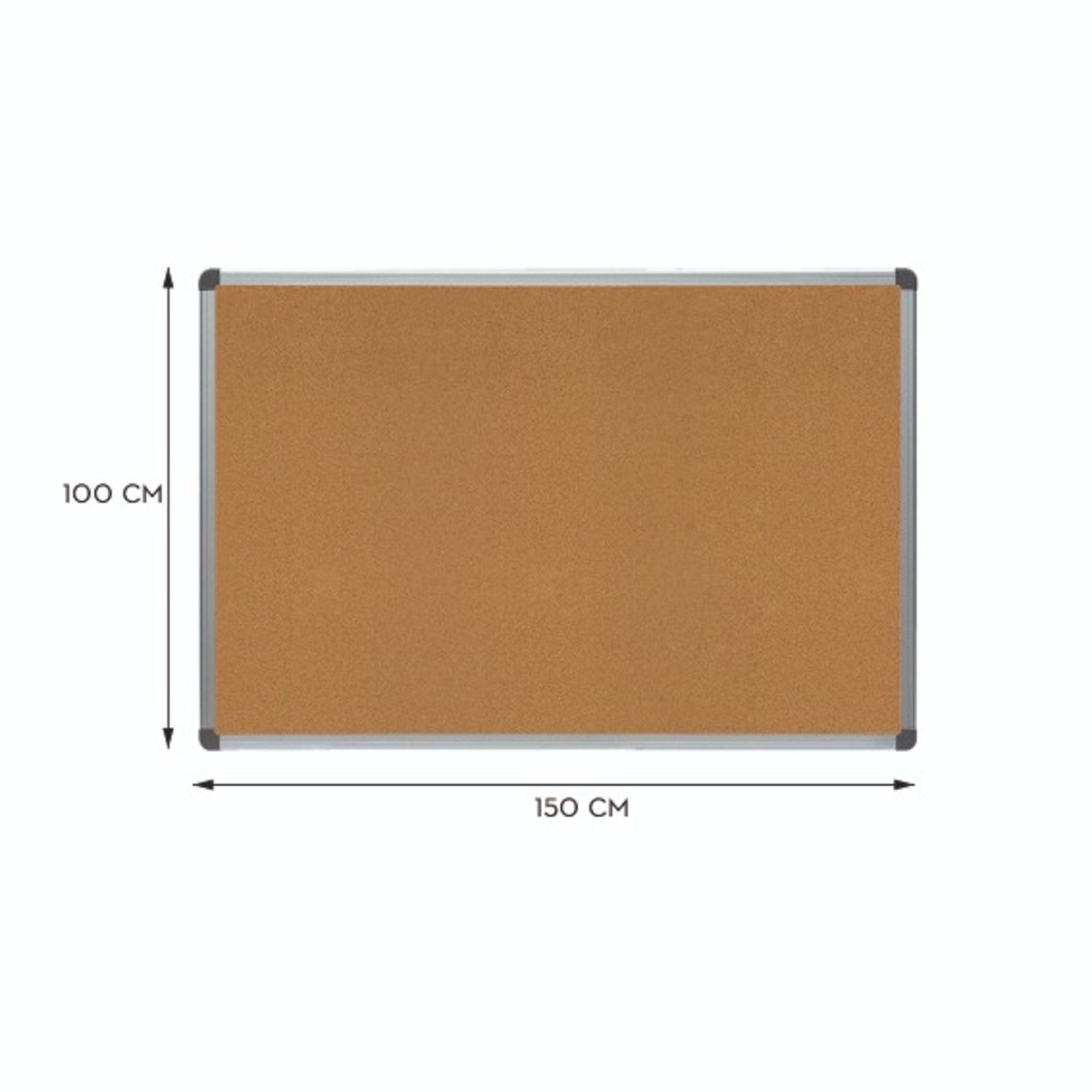 tablero corcho marco aluminio 100x150cm