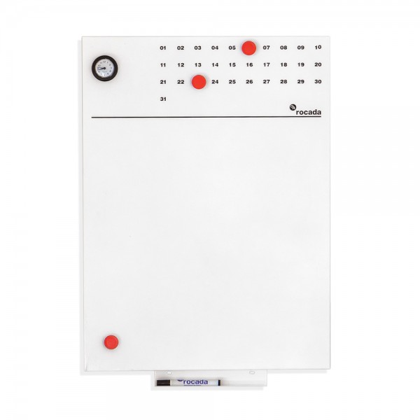 pizarra skinclock 55x75cm reloj blanca