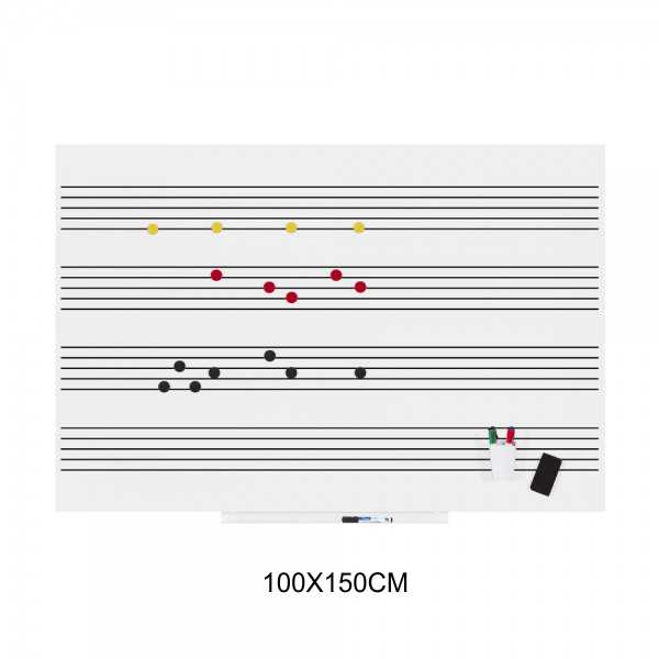 pizarra skinmusic lacada 100x150cm blanc