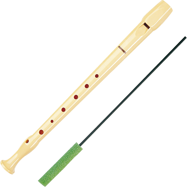 flauta honner plastico funda verde