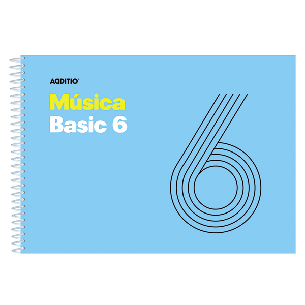 cuaderno musica a5 6 pentagramas additio