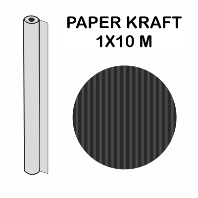 rollo kraft negro 1x10m 70gr