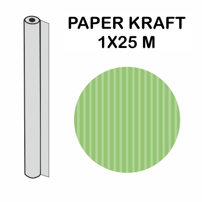 rollo kraft verde flojo 1x25m 70gr