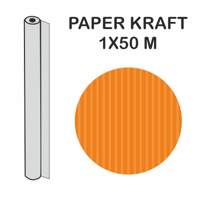 rollo kraft naranja 1x50m 70gr
