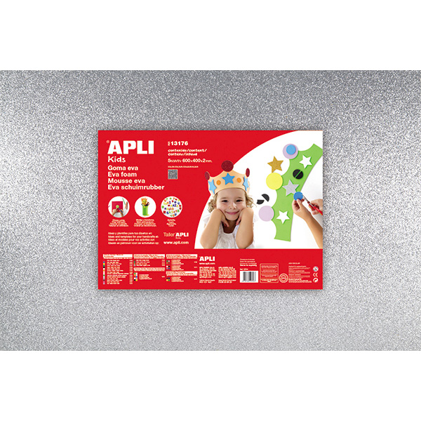 goma eva 40x60cm 2mm purpurina plata