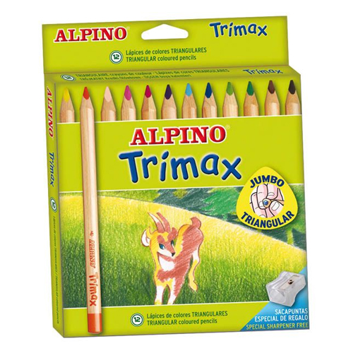 caja 12 lapices colores triwax alpino