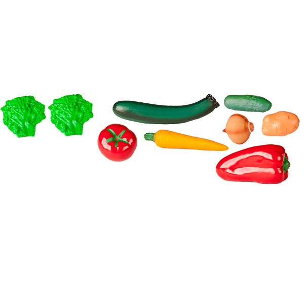 bolsa 11 piezas hortalizas plastico