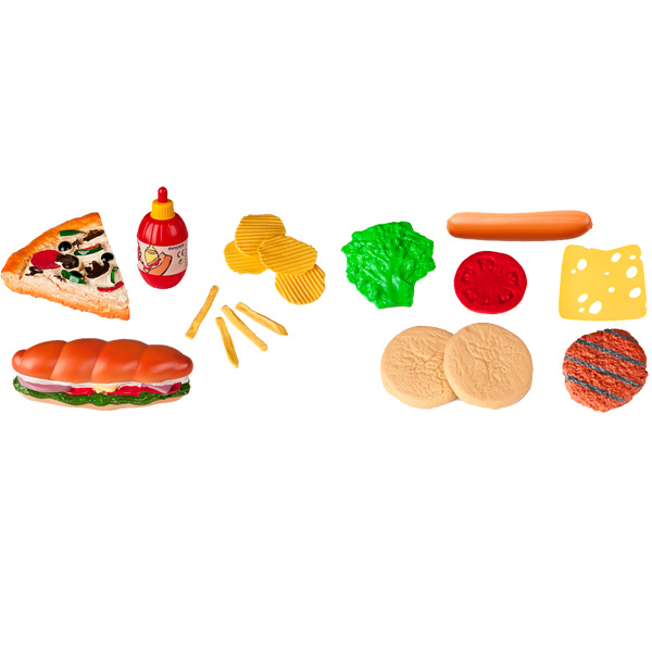 bolsa 19 piezas comida rapida plastico