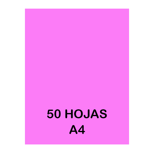 paquet 50f. cartolina a4 185gr. rosa